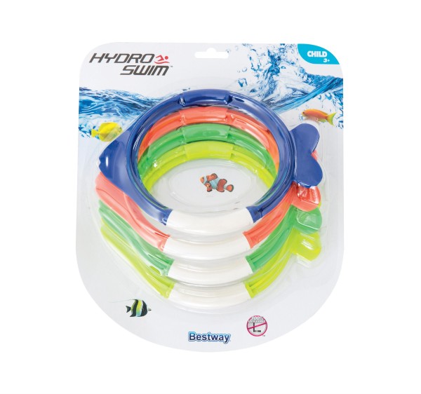 Hydro-Swim™ 4er Set Tauchringe für Kinder, Lil‘ Fish, ab 3 Jahren