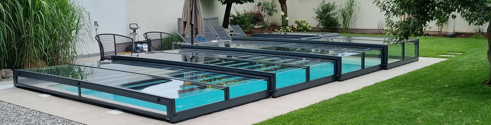 Pool mit Poolüberdachung - errichtet von Poolbau Eckschlager in Salzburg, Energieeinsparung für den Poolbesitzer